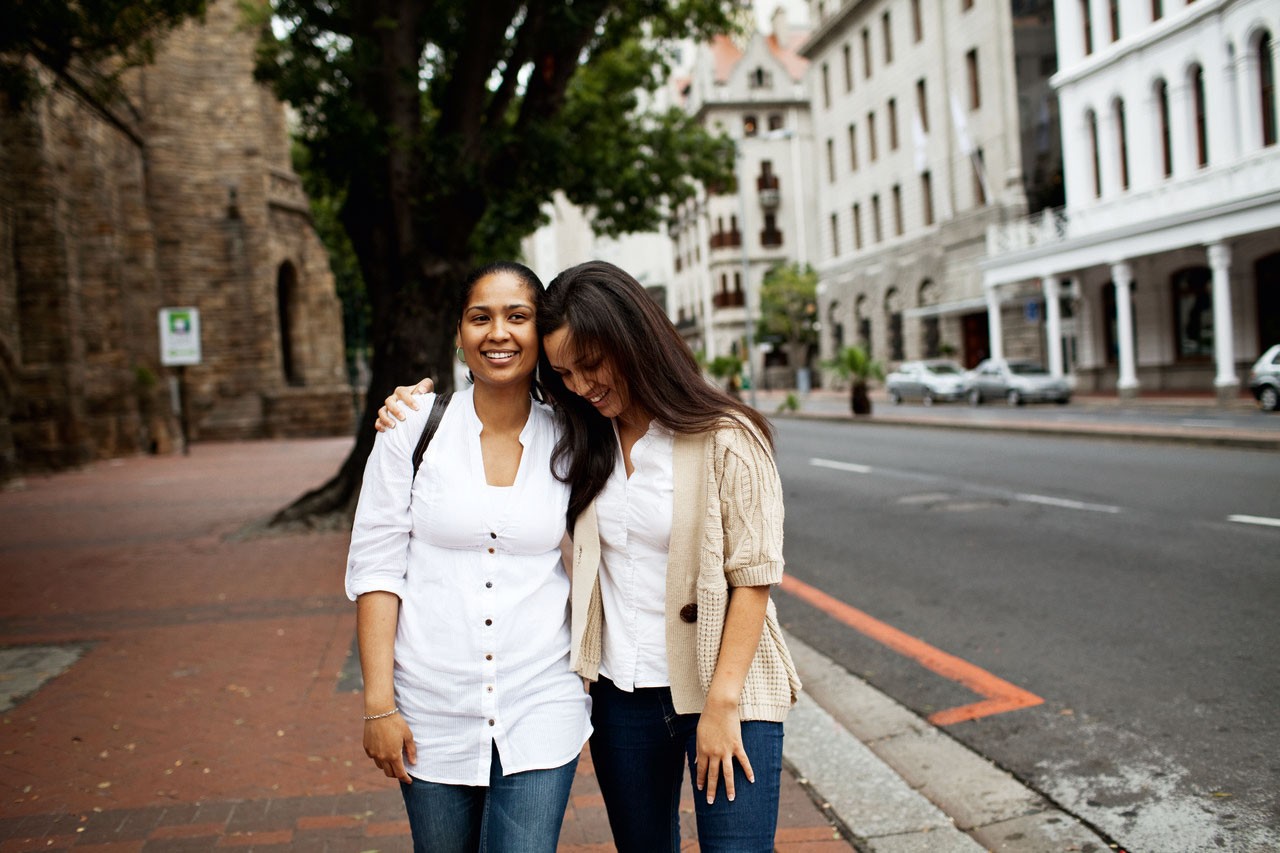 photo of two women on the streets of south africa