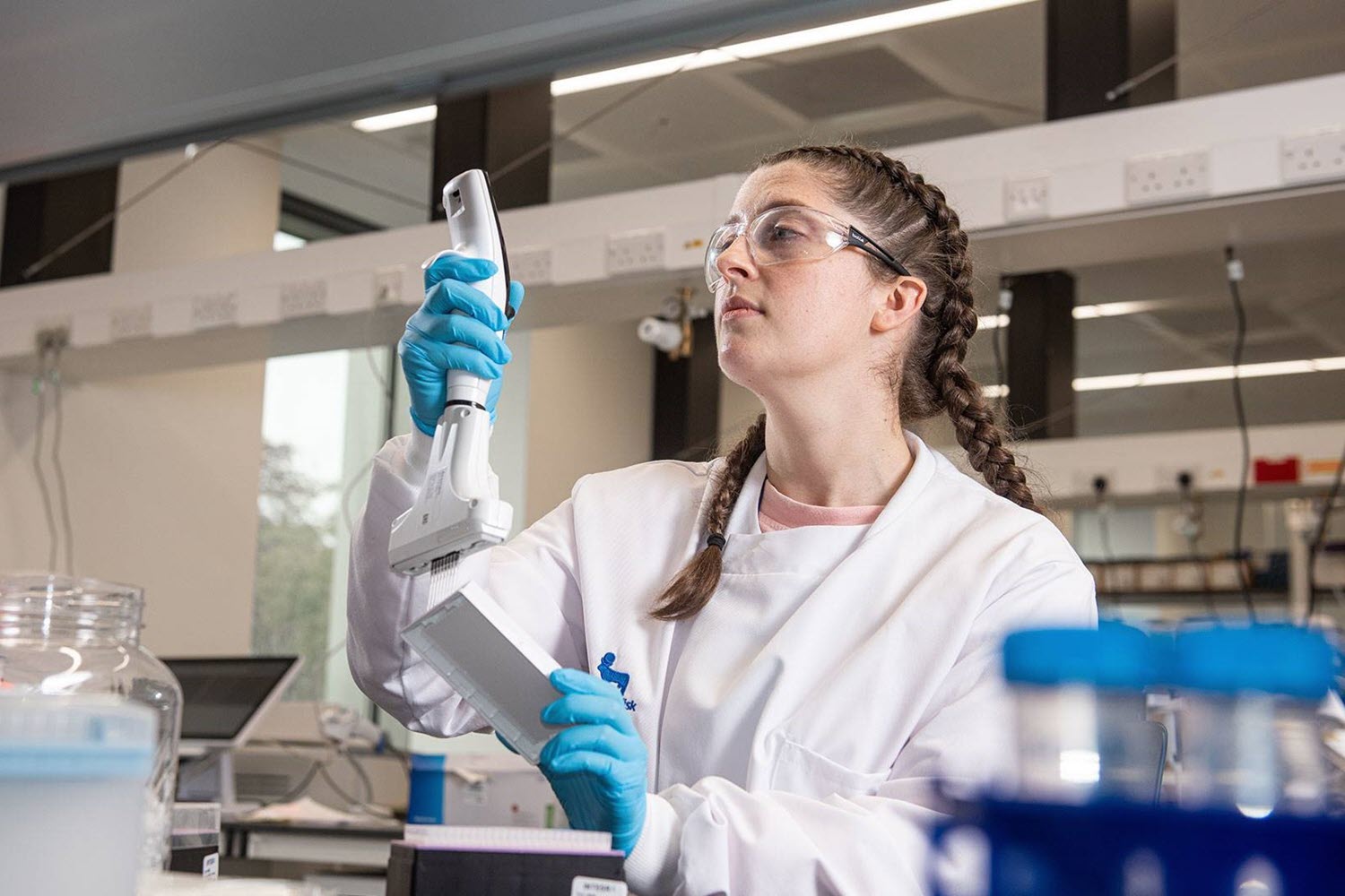 Novo Nordisk scientist checking a laboratory meter